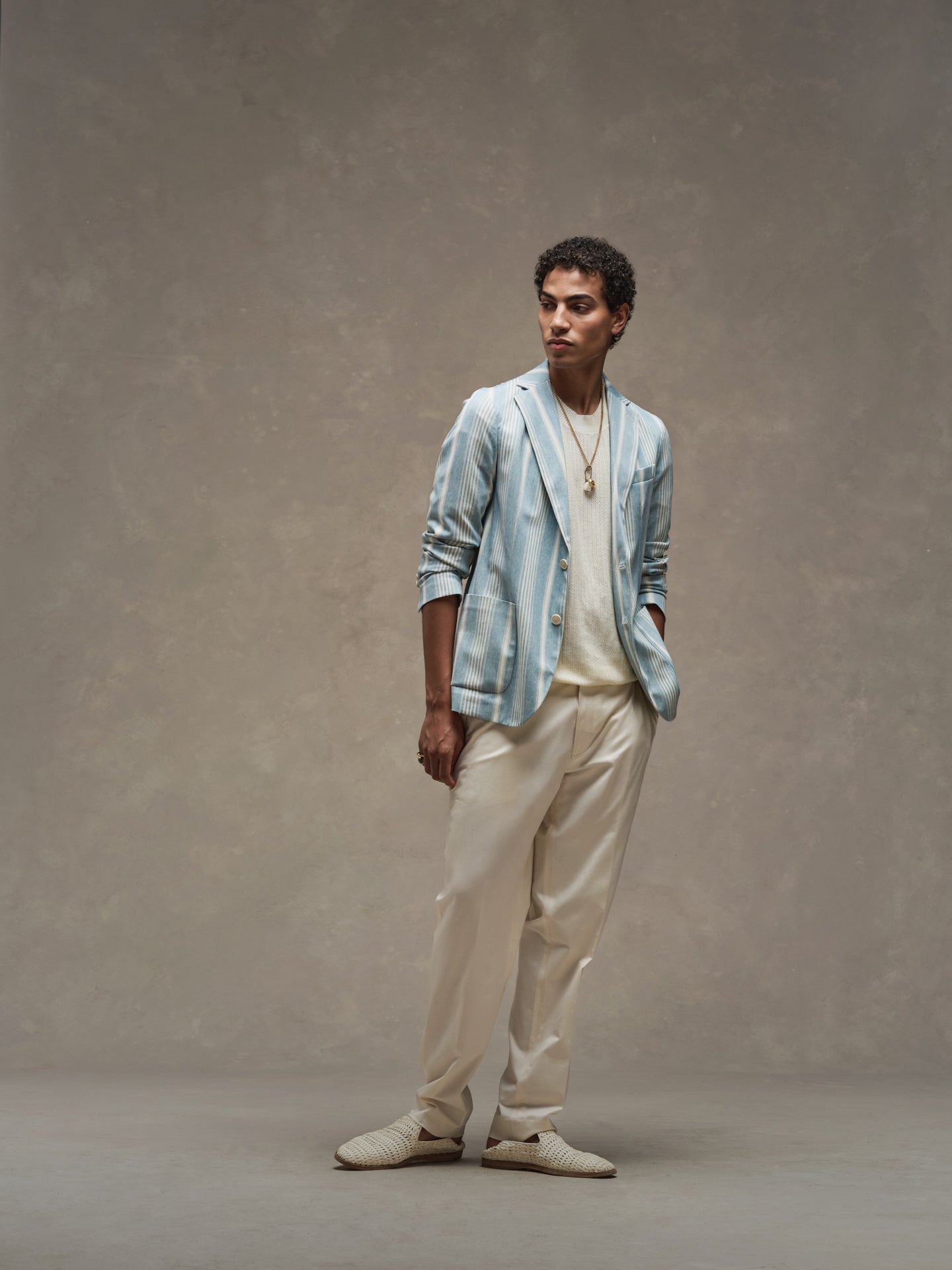 Giacca Linen Striped