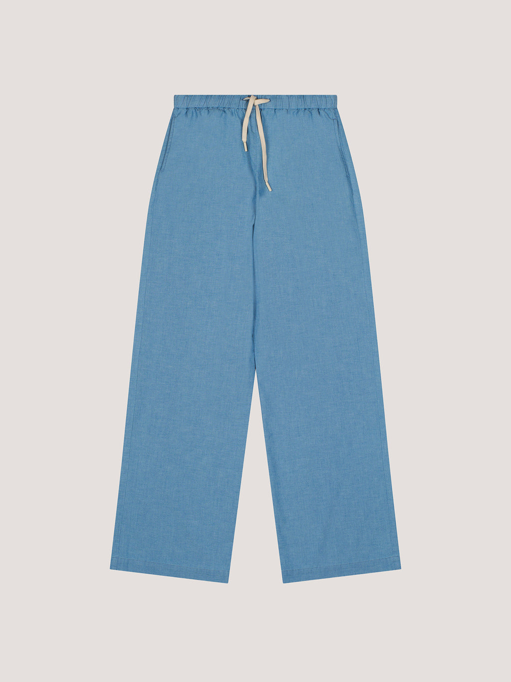 Pantalone wide leg Chambray