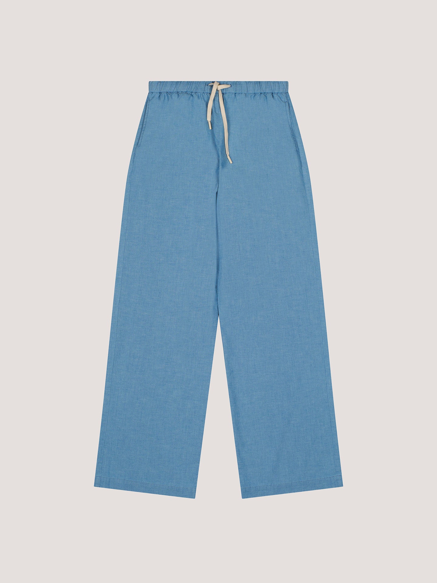 Pantalone wide leg Chambray