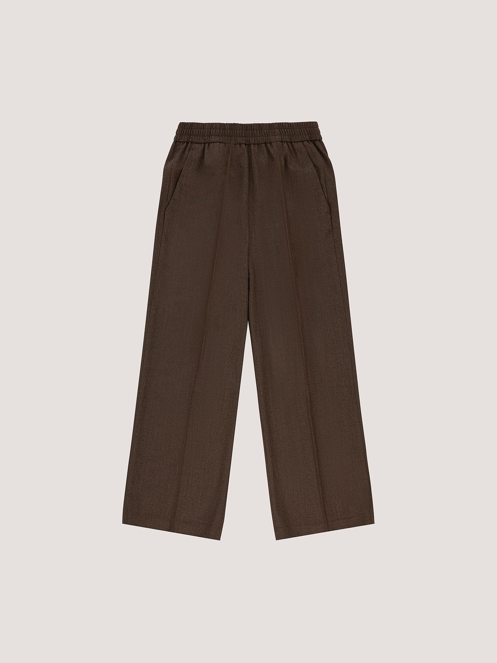 Flannel bistretch wide leg trousers