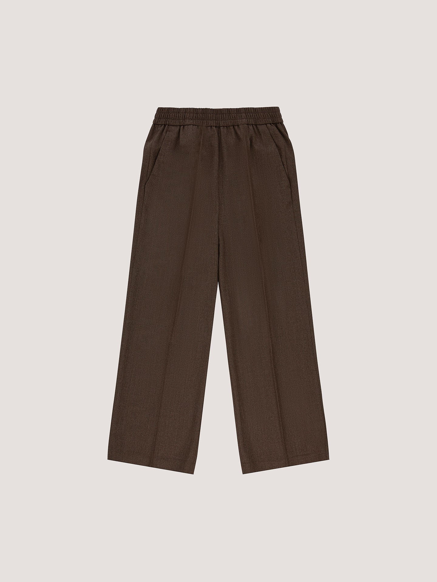 Flannel bistretch wide leg trousers