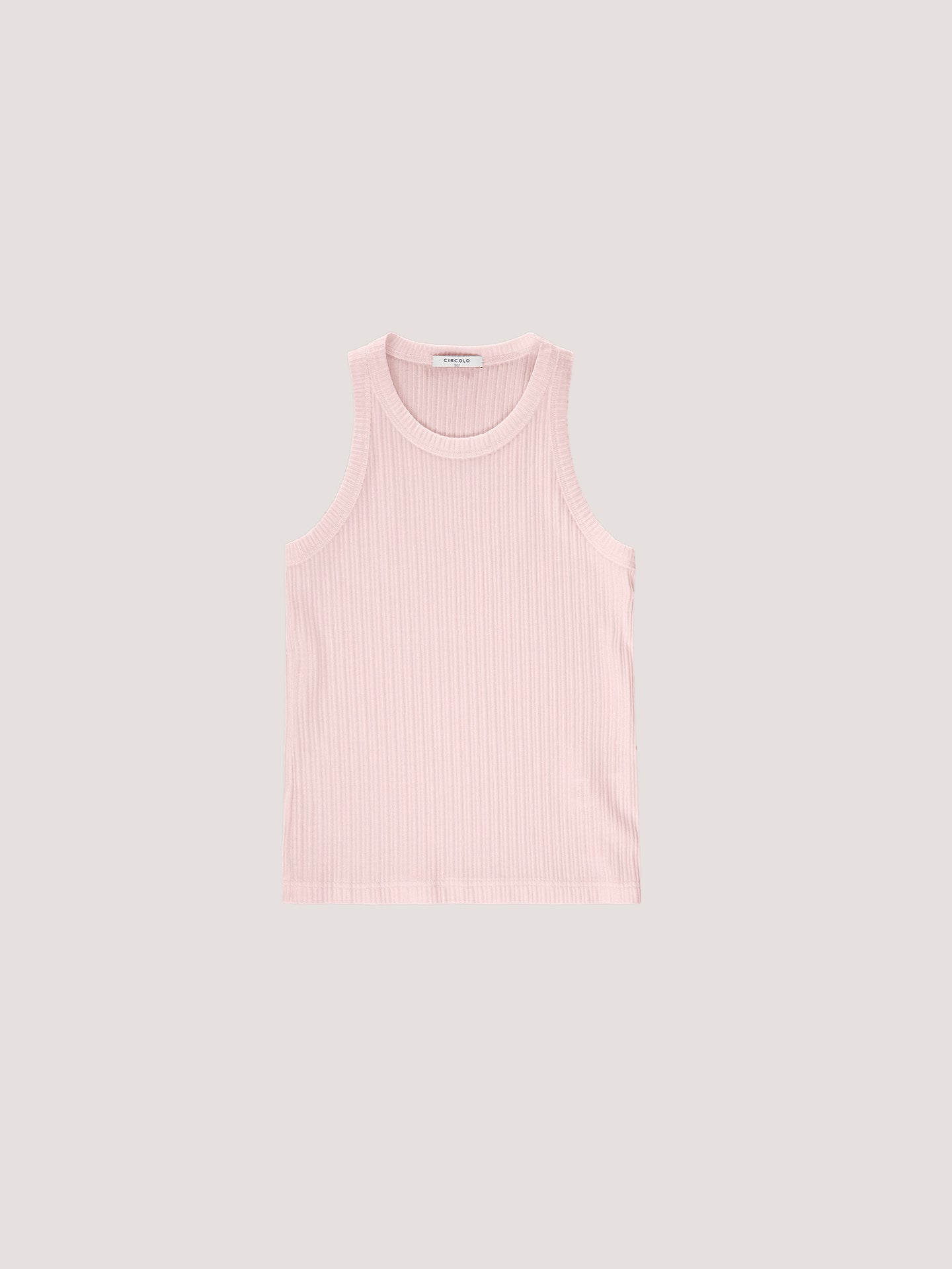 Canotta girocollo costina