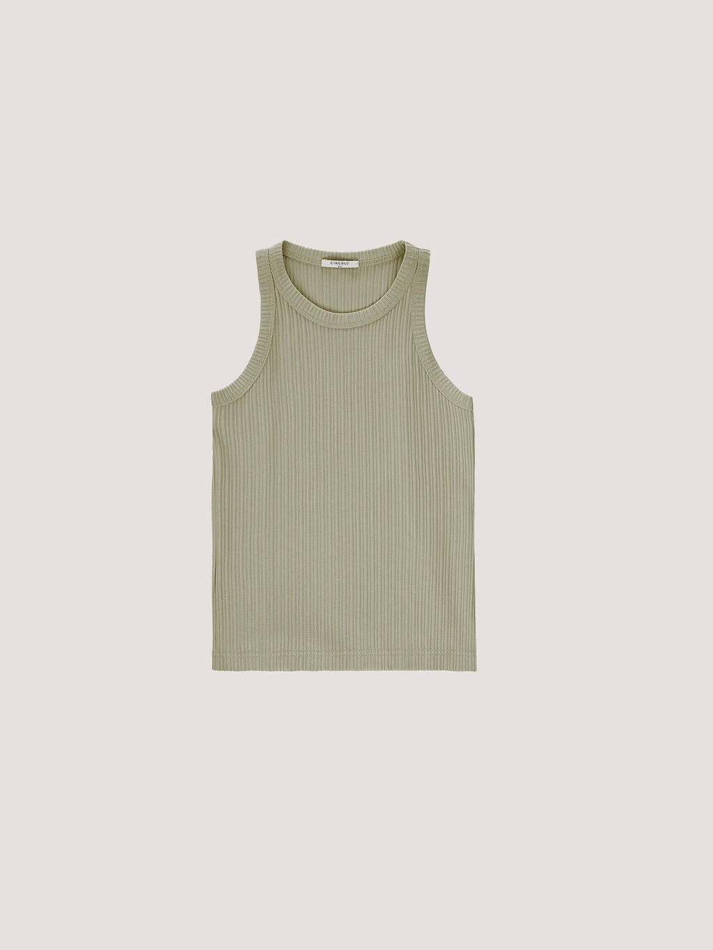Ribbed Crew-Neck Tank Top