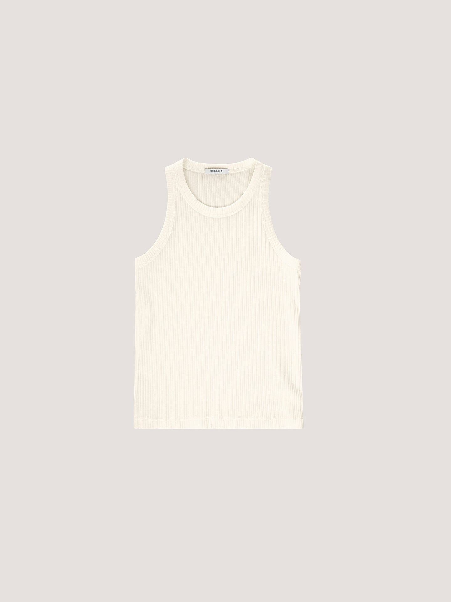 Canotta girocollo costina