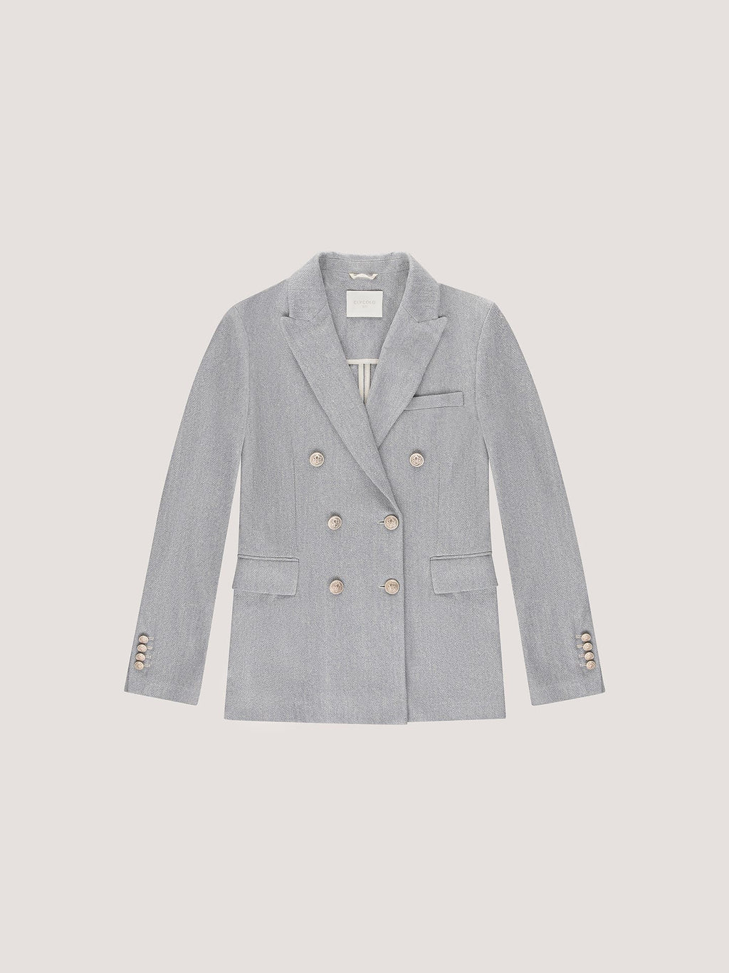 Double-Breasted Jacket in Herringbone Multilino