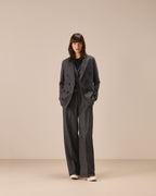 Doppiopetto pinstriped fabric weft light fleece
