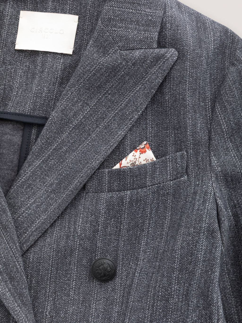Doppiopetto pinstriped fabric weft light fleece