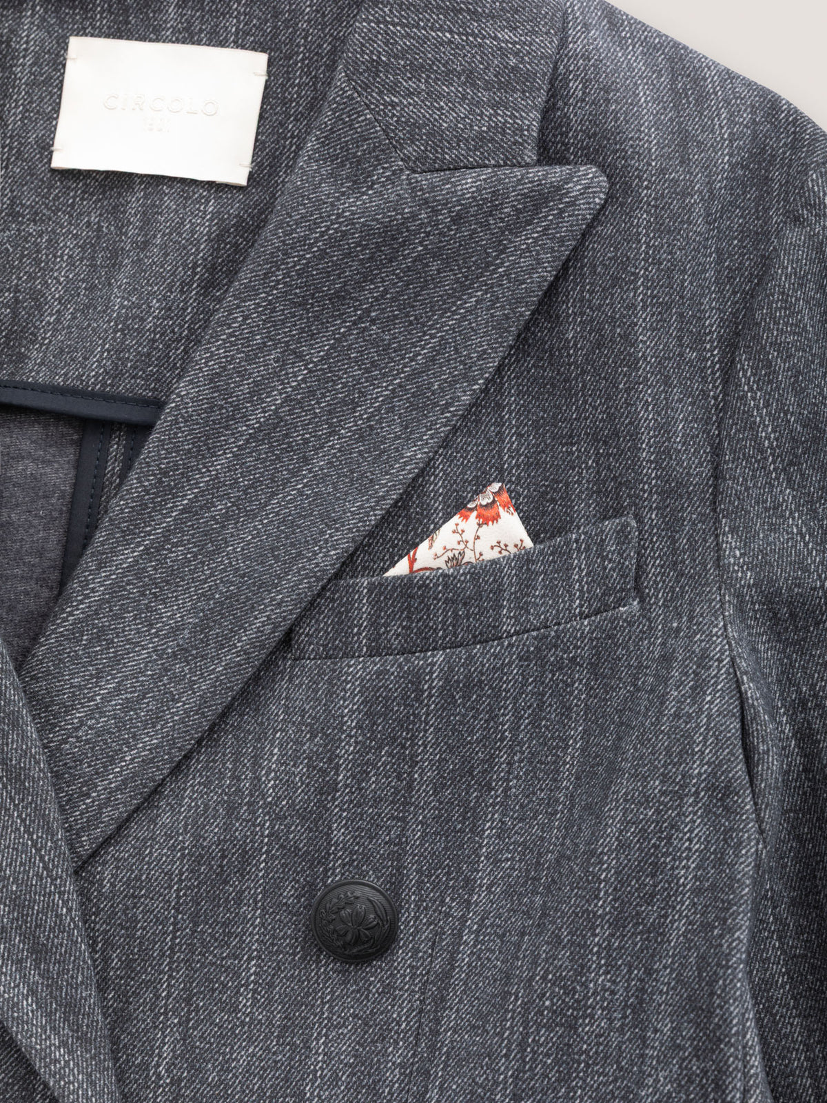 Doppiopetto pinstriped fabric weft light fleece