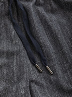 Pantalone wide leg coulisse pinstriped fabric weft light fleece