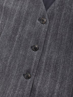 Gilet pinstriped fabric weft light fleece