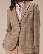 Giacca slim long luxury check wool