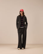 Pantalone wide leg luxury check wool