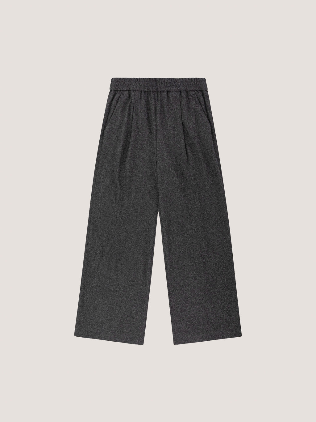 Pantalone wide leg jersey stretch wool flannel