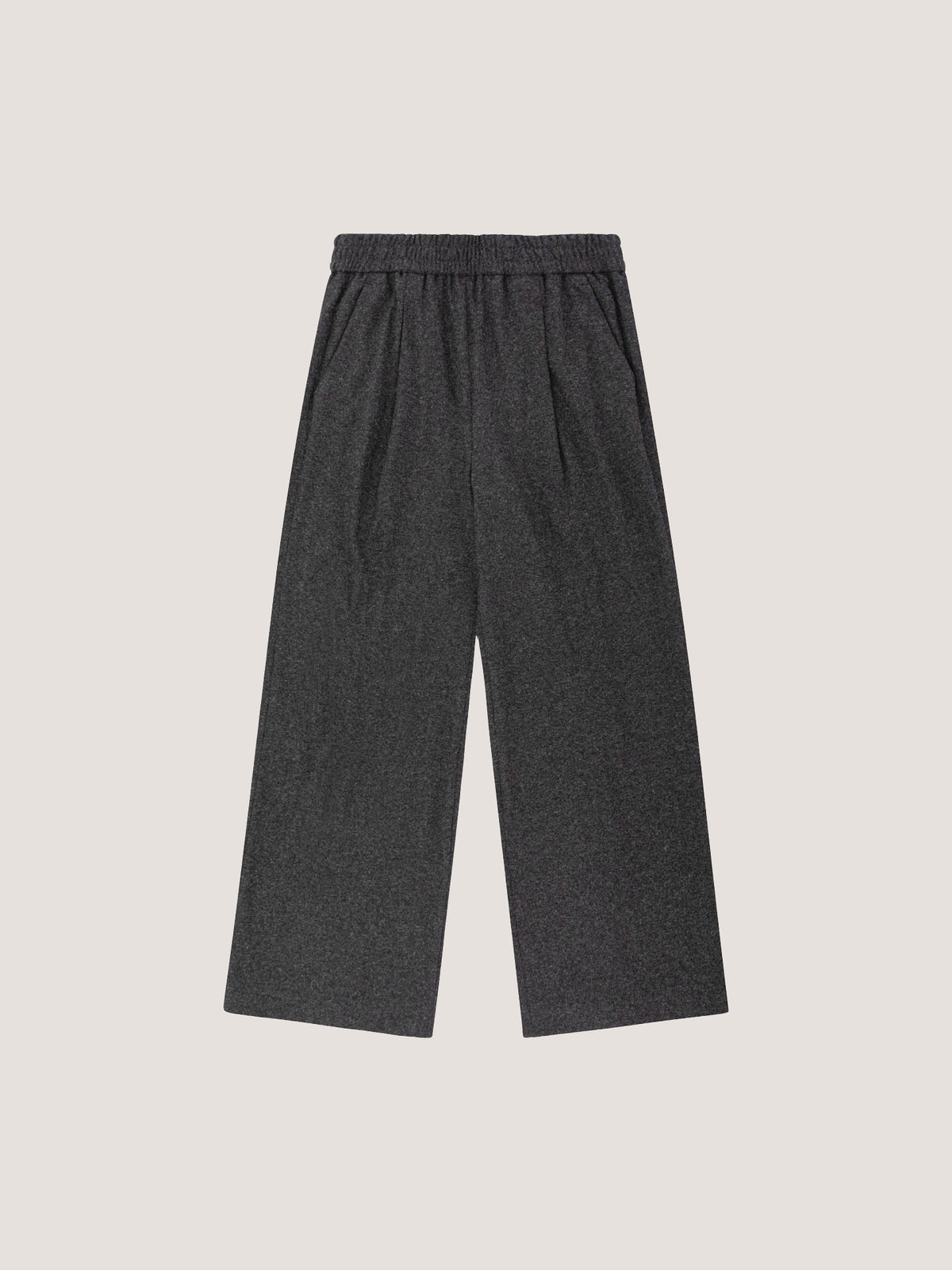 Pantalone wide leg jersey stretch wool flannel