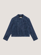 Giacca cropped chenille blu jeans