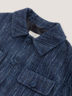 Giacca cropped chenille blu jeans