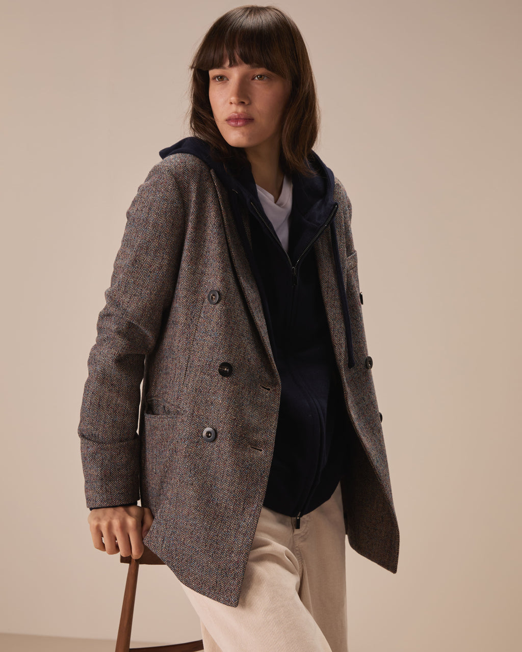 Doppiopetto luxury herringbone tweed