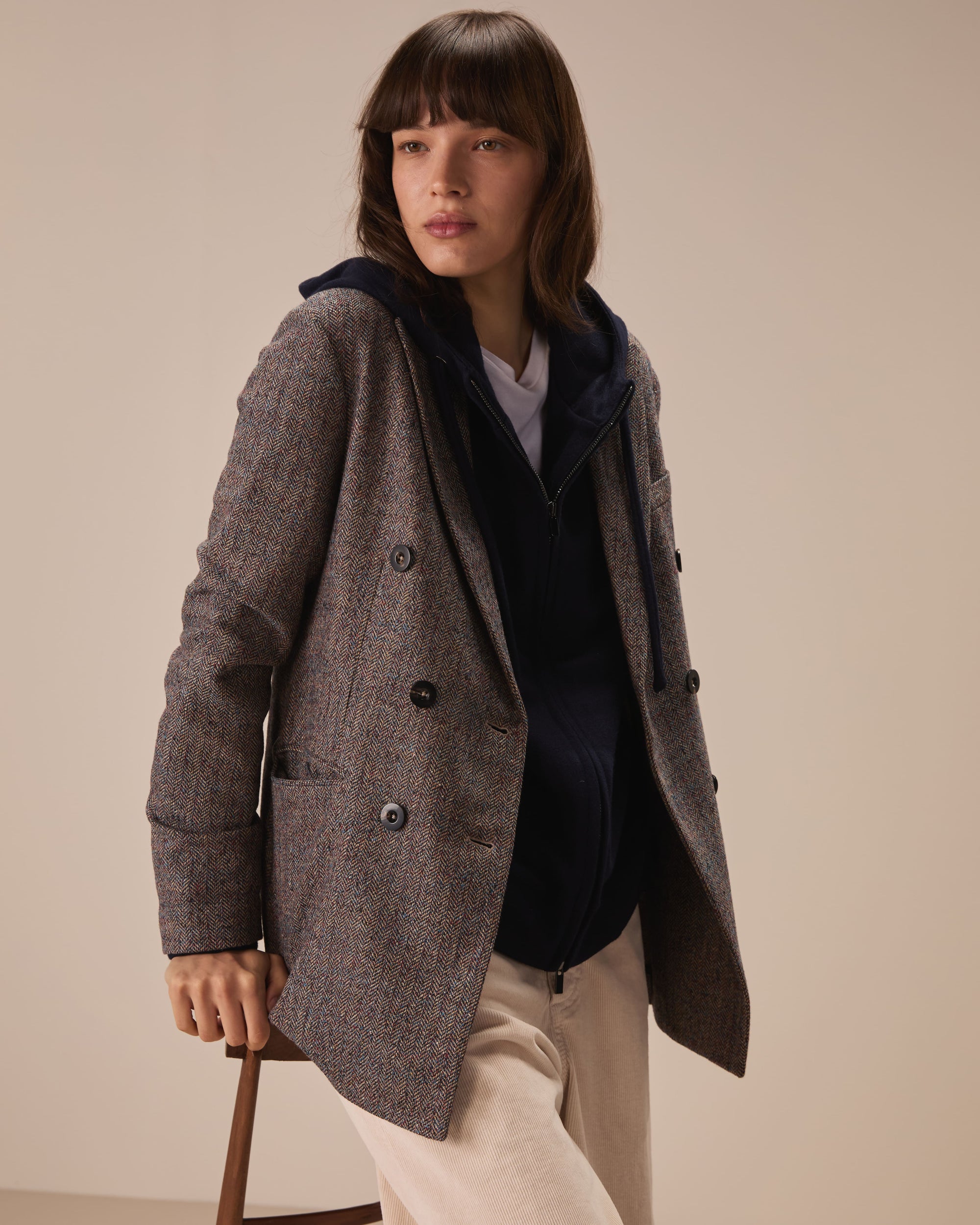 Doppiopetto luxury herringbone tweed