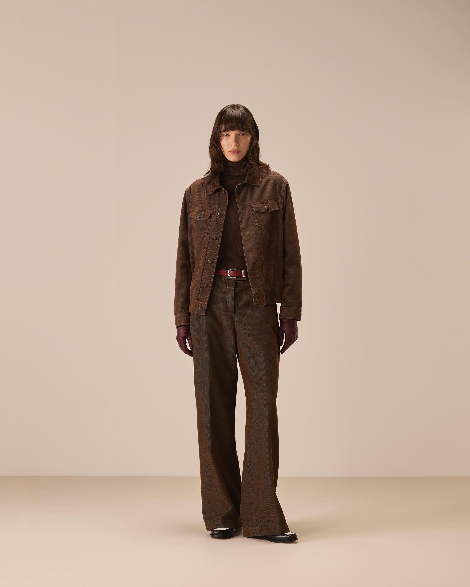 Giacca trucker two-tone velvet