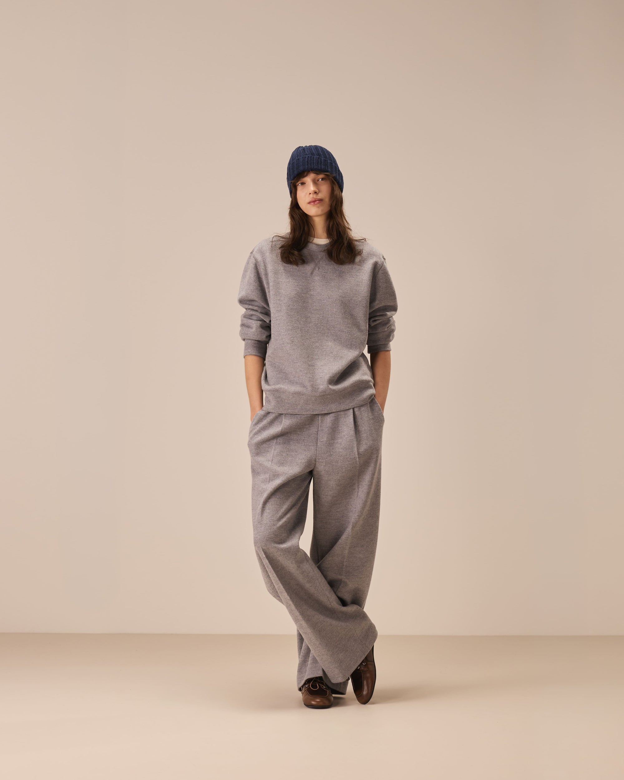 Felpa girocollo soft felted jersey lana