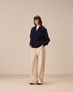 Felpa full zip soft felted jersey lana