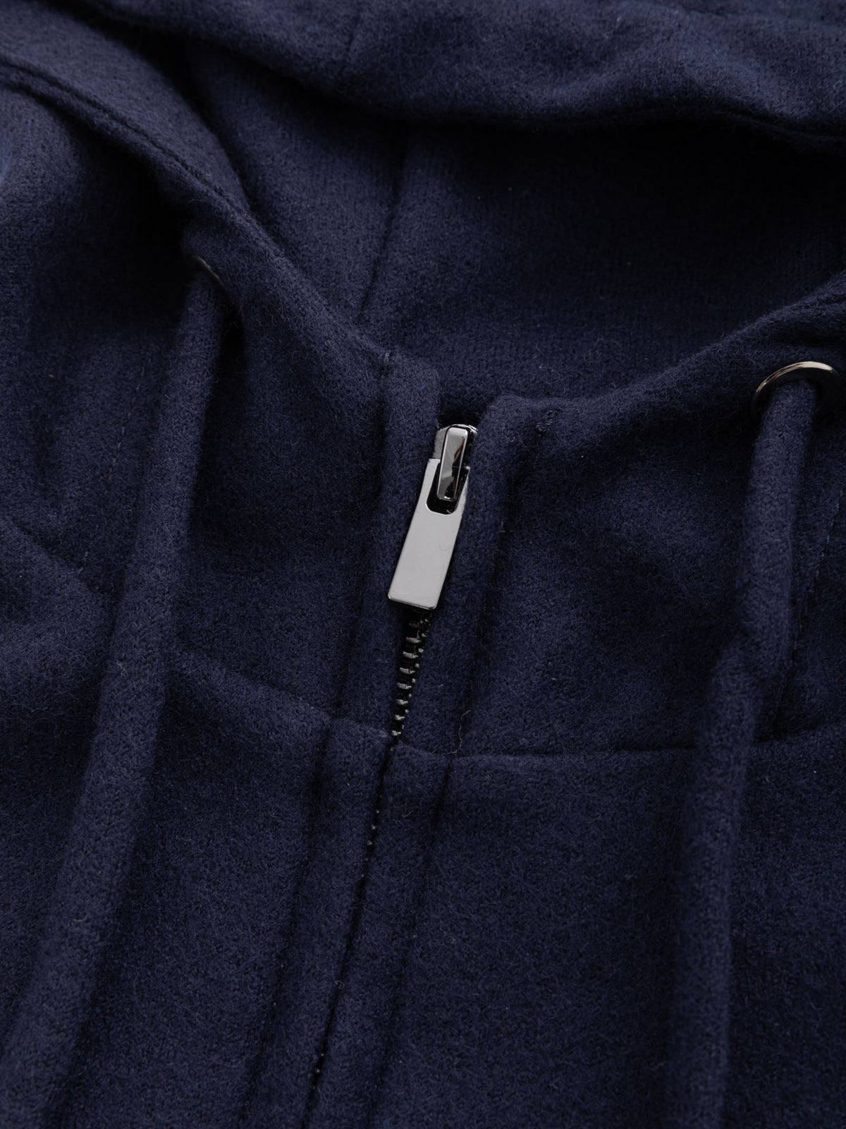 Felpa full zip soft felted jersey lana