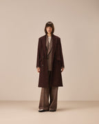 Cappotto doppiopetto lana spazzolata herringbone
