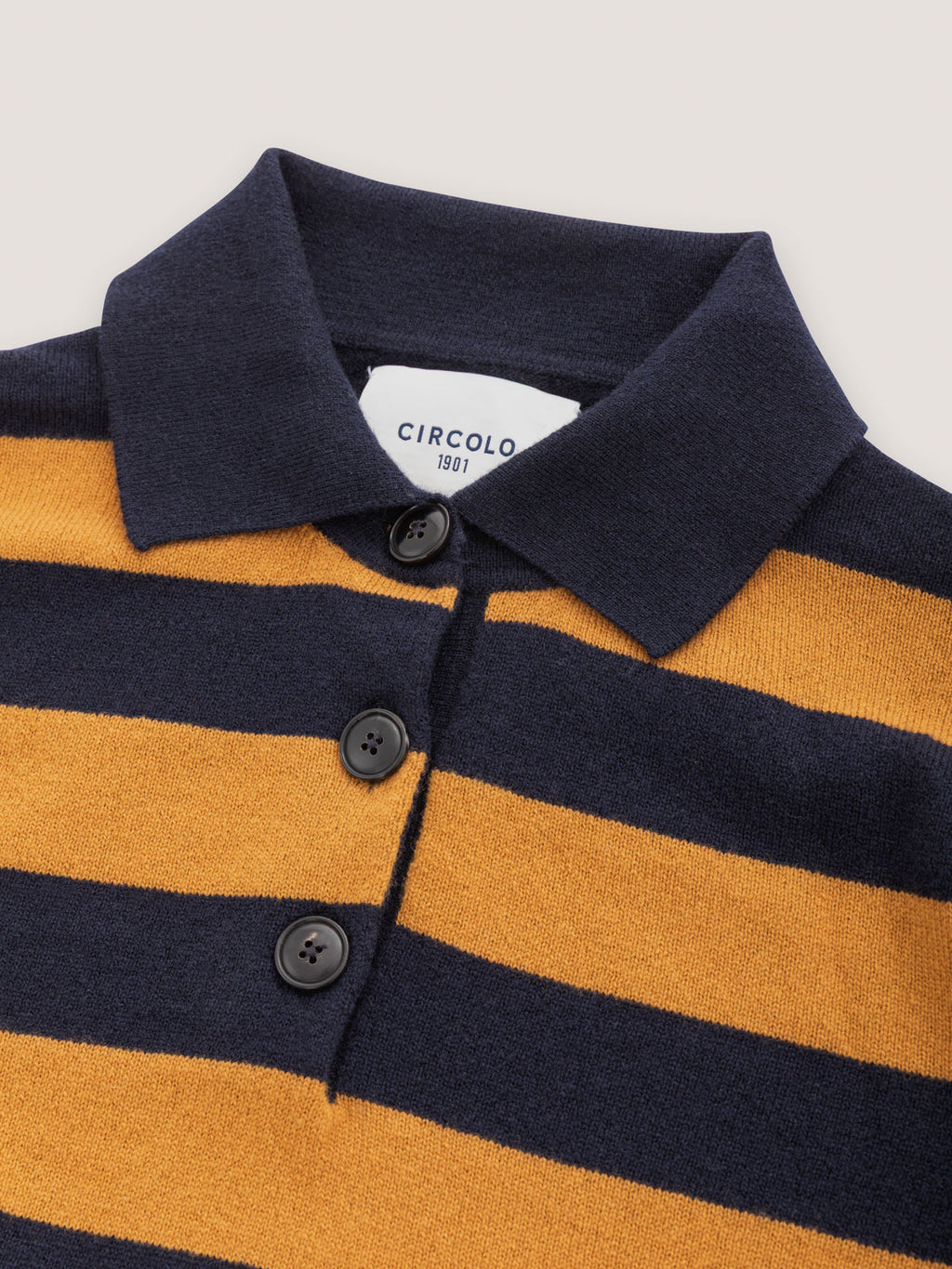 Polo lana striped ginger