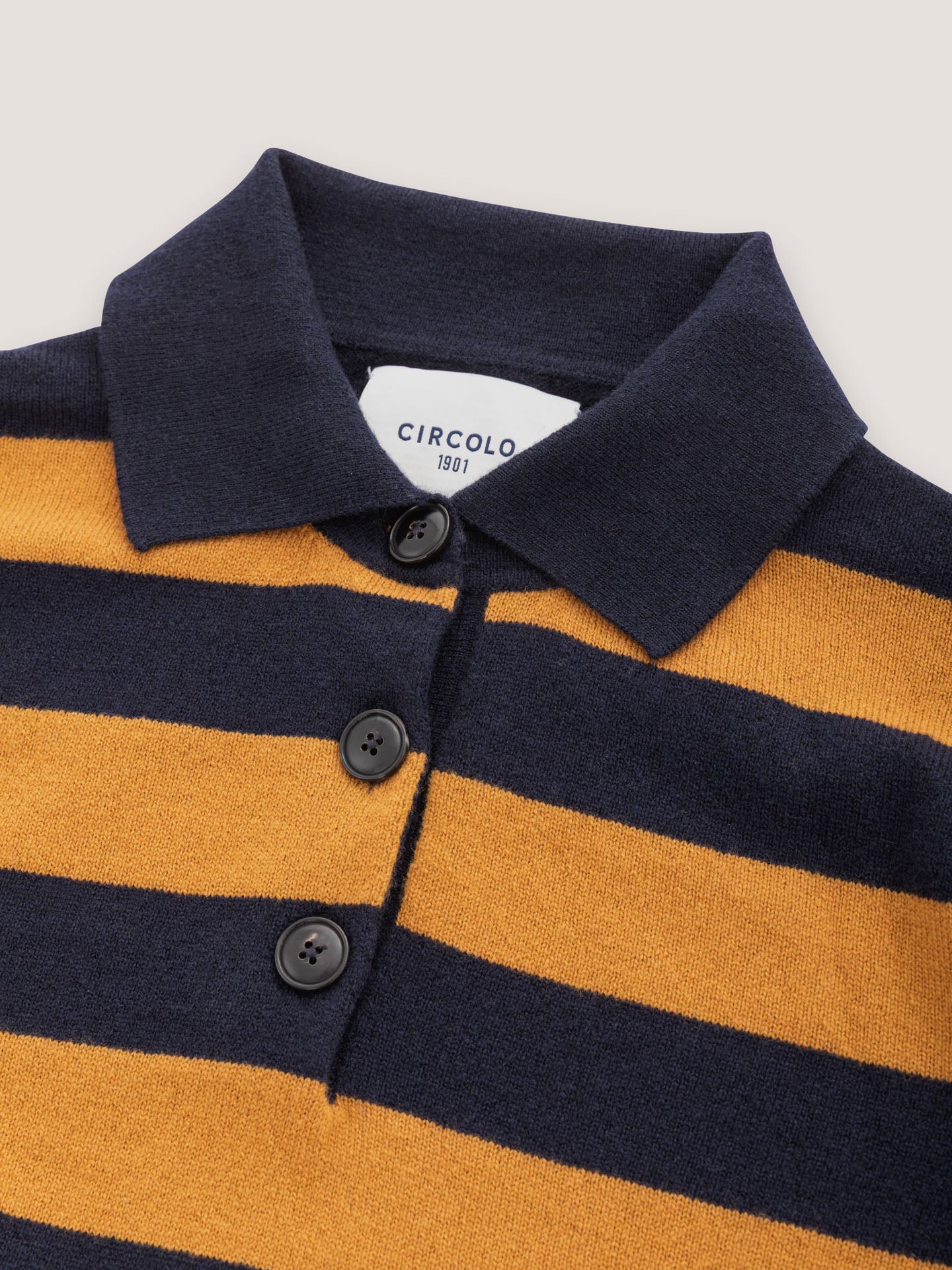 Polo lana striped ginger