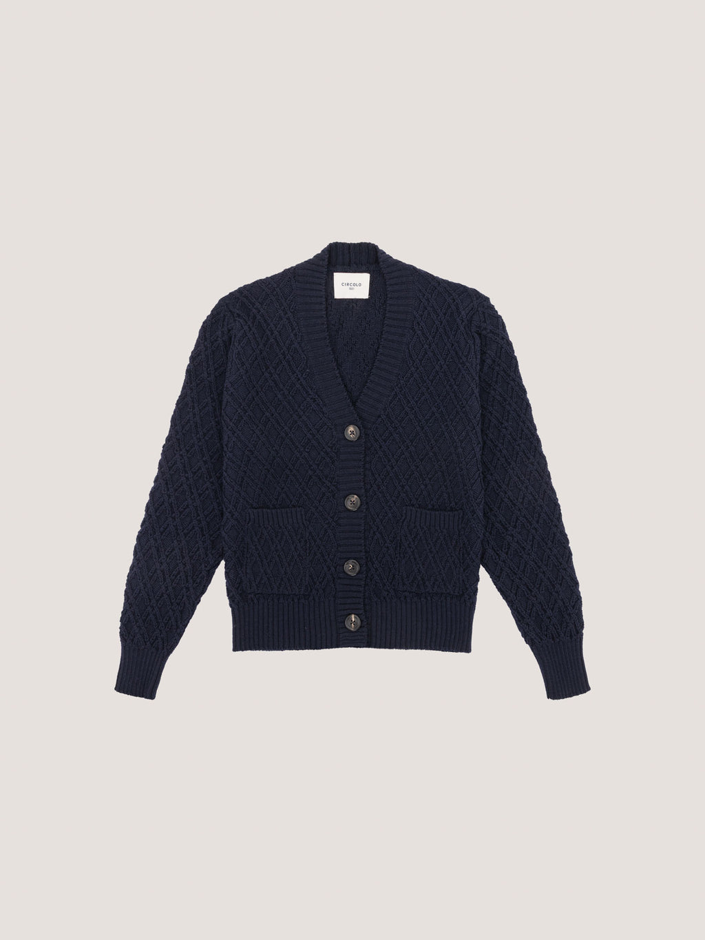Cardigan lana punto maglia diamond