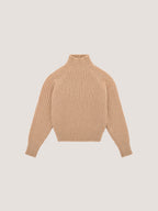Boxy-fit high-neck seed-stitch sweater
