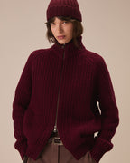 Full zip blouson punto maglia grain