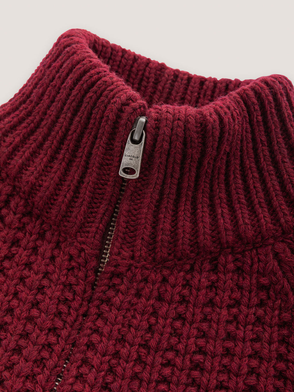 Full zip blouson punto maglia grain