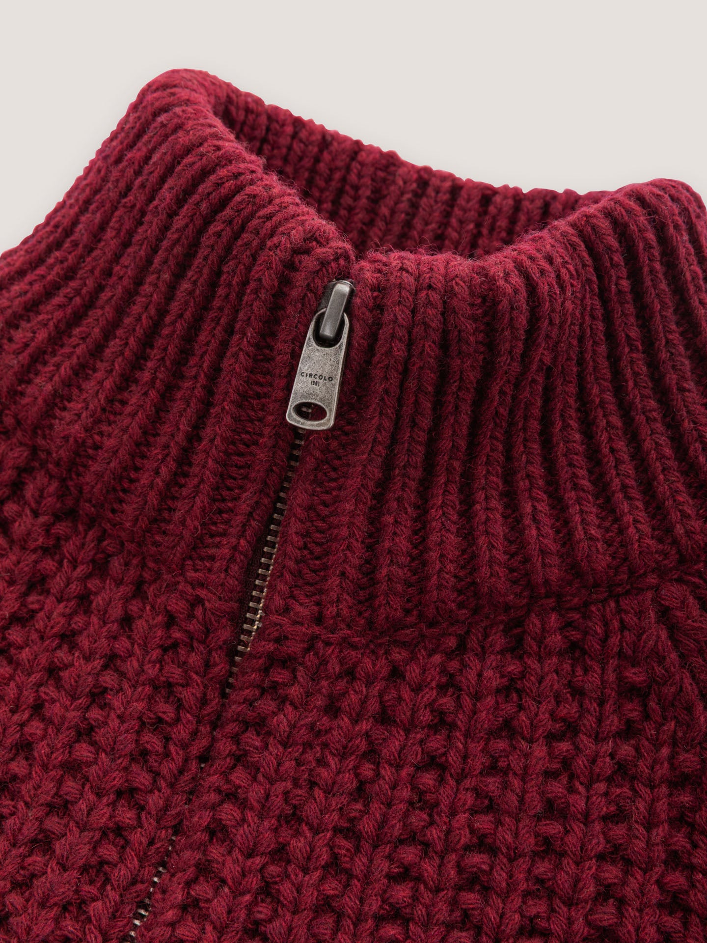 Full zip blouson punto maglia grain
