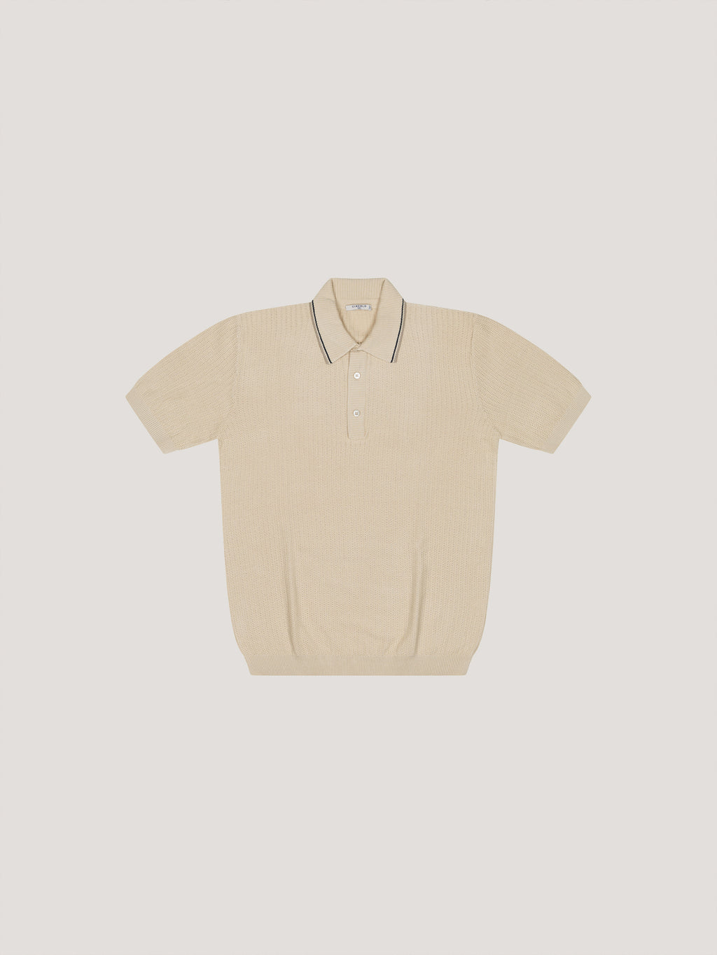 Bicolor Eyelet pattern polo shirt