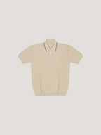 Bicolor Eyelet pattern polo shirt