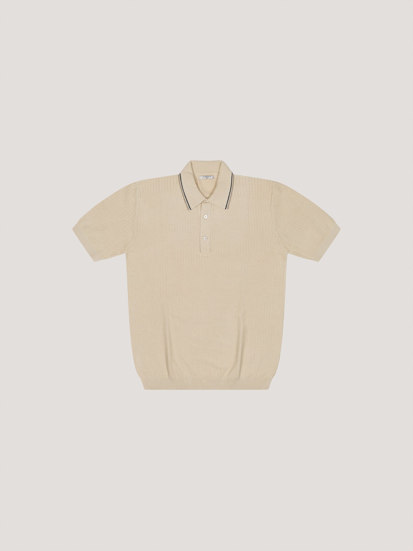 Bicolor Eyelet pattern polo shirt
