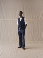 Gilet Striped Indaco