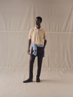 Bicolor Eyelet pattern polo shirt