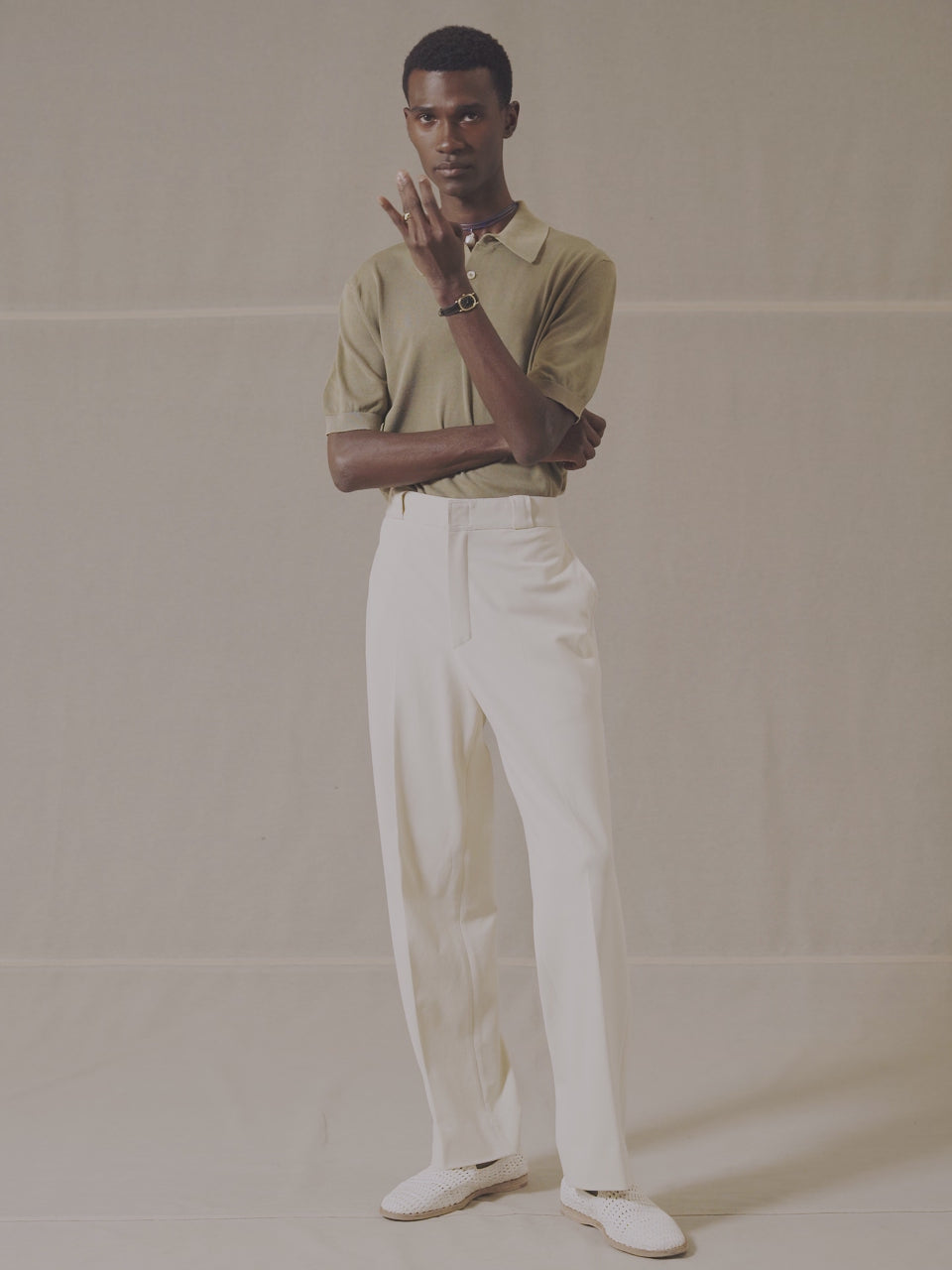 Knit polo shirt
