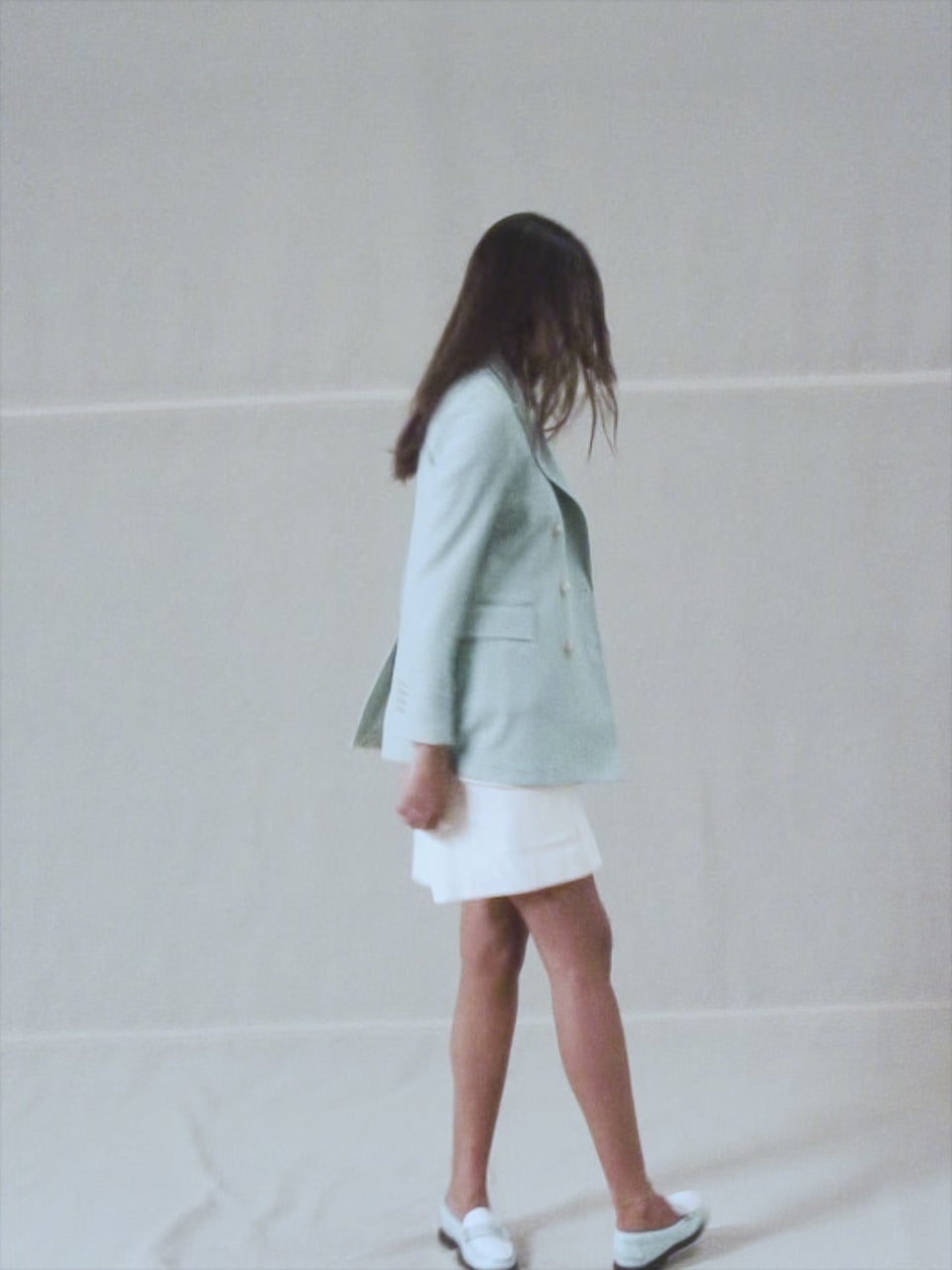 Fabric Weft double-breasted