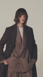 Cappotto doppiopetto lana spazzolata herringbone