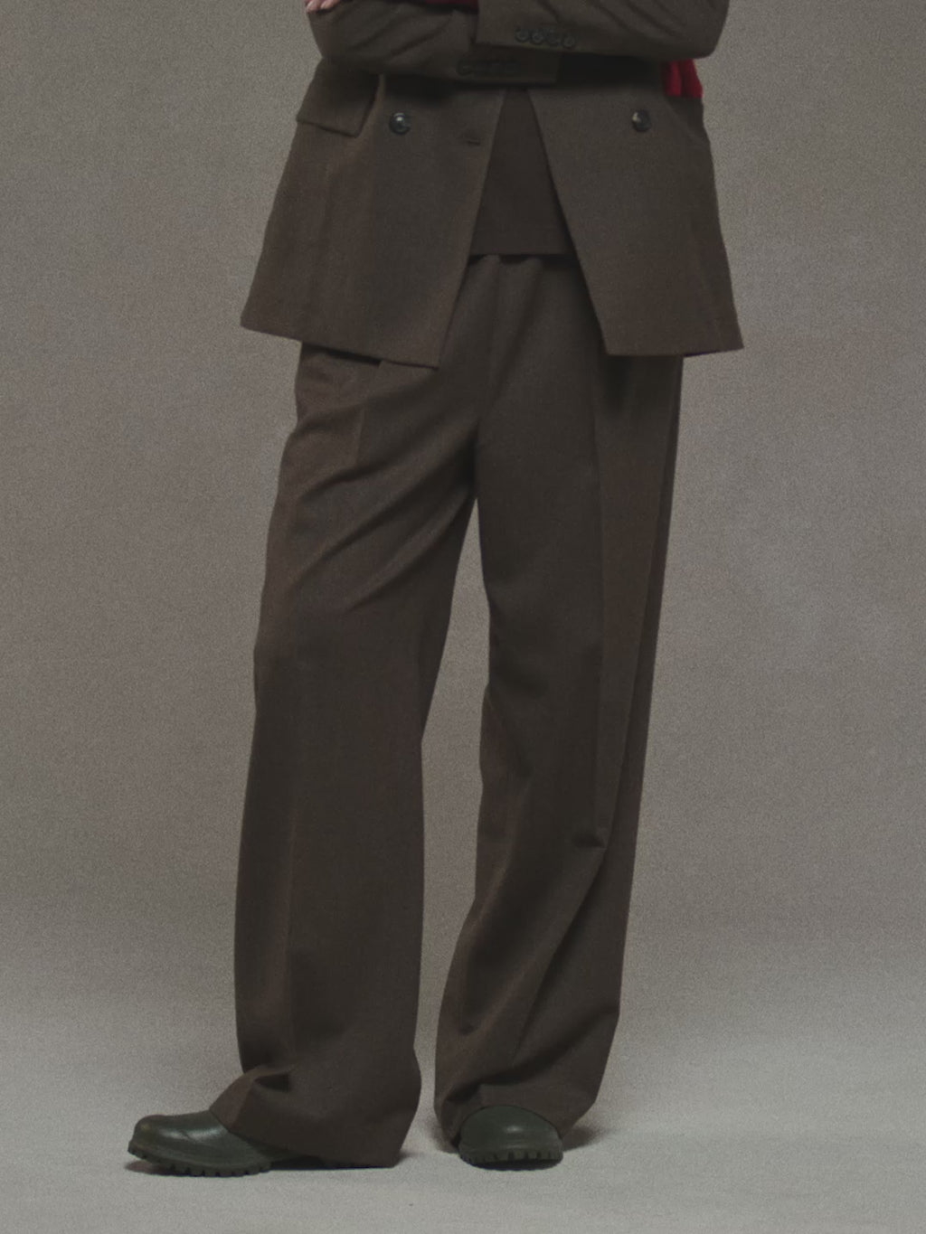Flannel bistretch double-breasted jacket