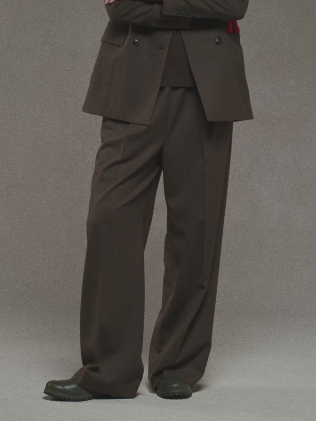 Flannel bistretch double-breasted jacket