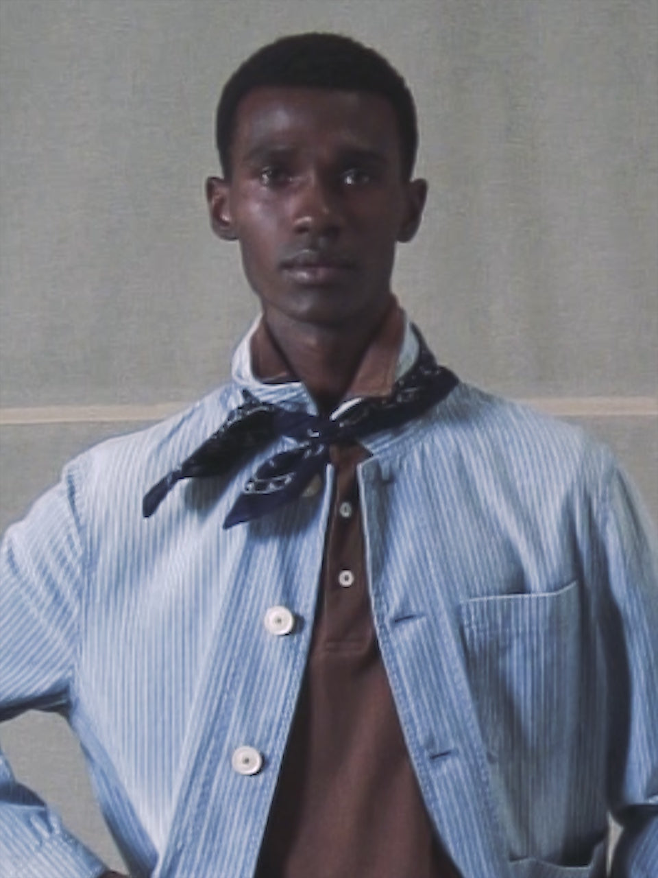 Giacca lavoro Striped Chambray