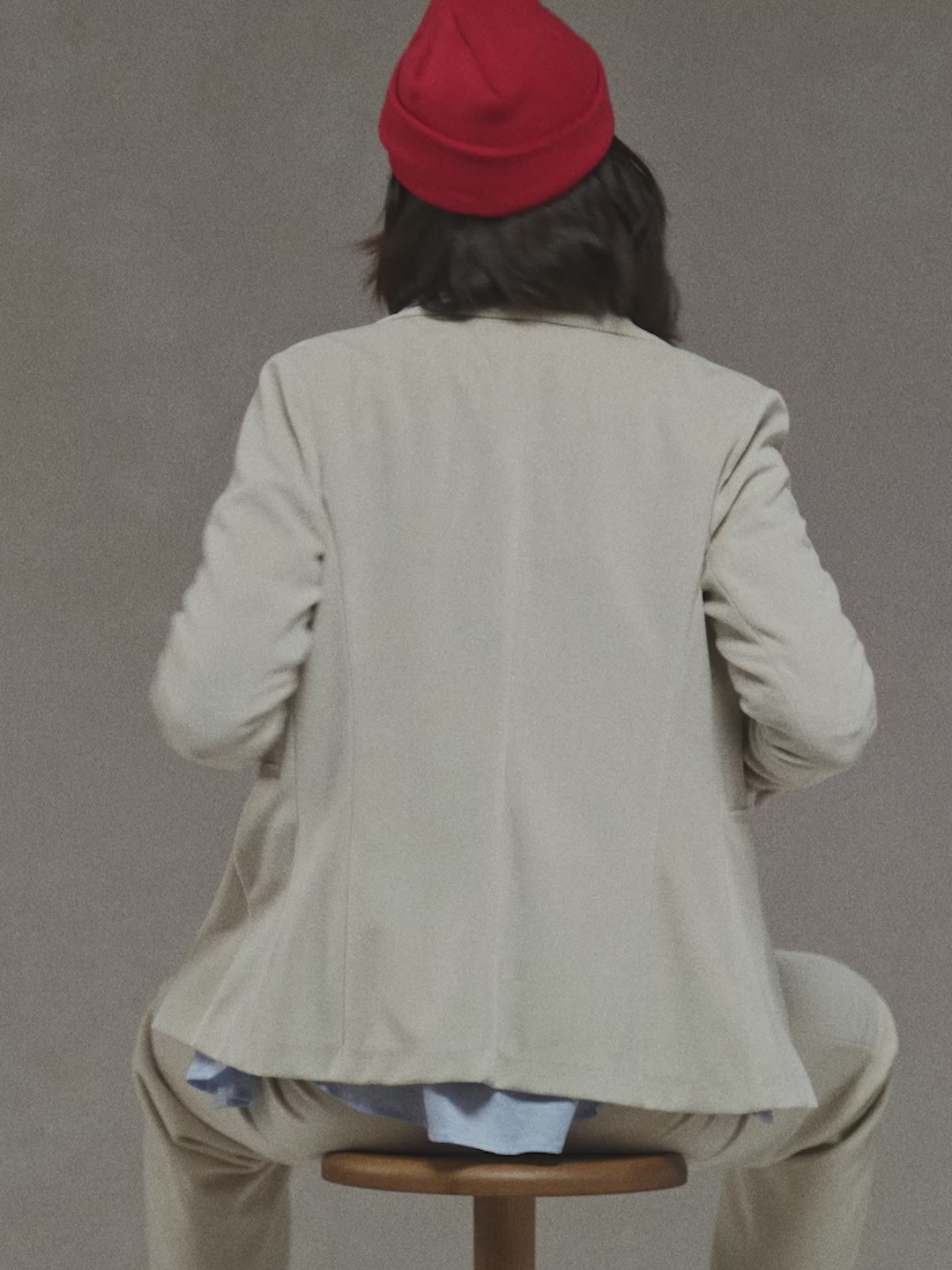 Slim long velour jacket