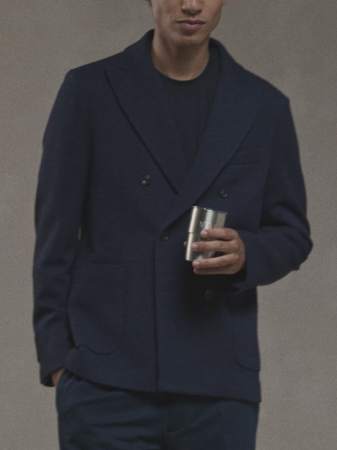 Fabric Weft double breasted jacket