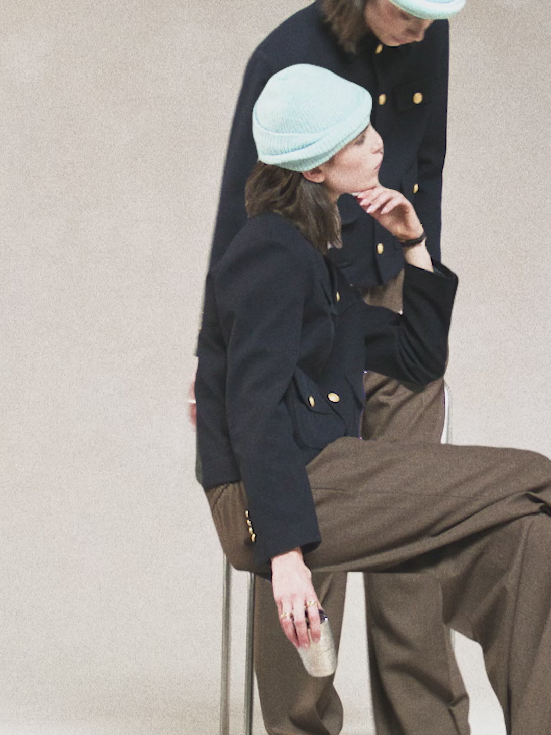 Cropped diagonal jacket