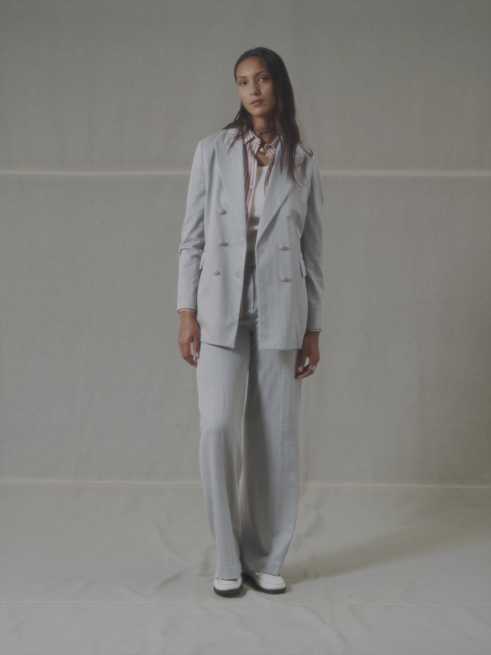 Pinstriped double-breasted