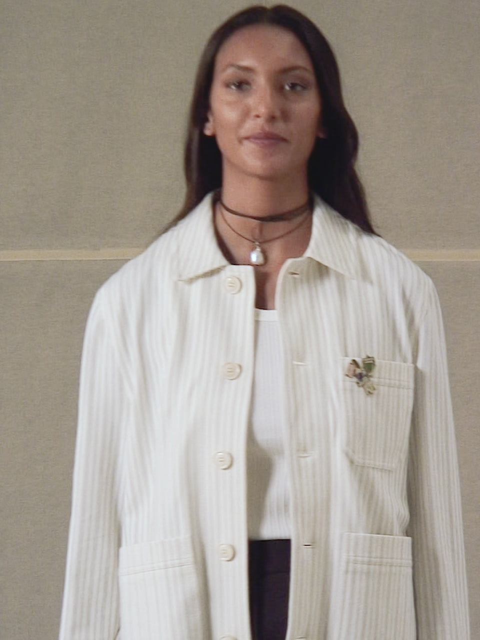 Striped work jacket